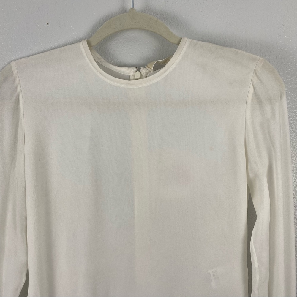Chloé 100% Silk Embroidered Wide Sleeve Long Sleeve Top - Picture 6 of 15